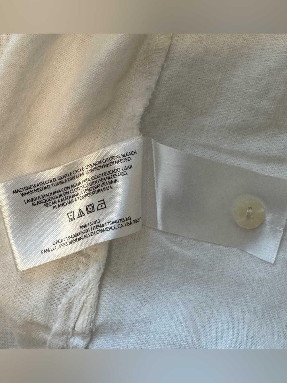 Orvis Lightweight Button-Up Boxy Shirt in White Linen Rayon Blend Size 2XL EUC - Picture 9 of 9